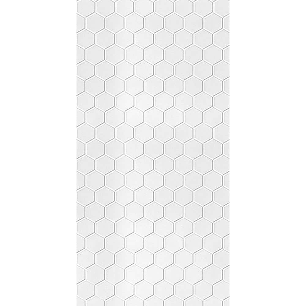 Hex 4ft x 8ft Gloss White 3D PVC Decorative Wall Panels