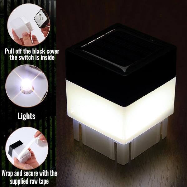 thumbnail image 2 of 30 Pack Solar Post Cap Lights For 2x2 Fence, Gutter, Step - Waterproof Outdoor Garden Lamp 2 of 3