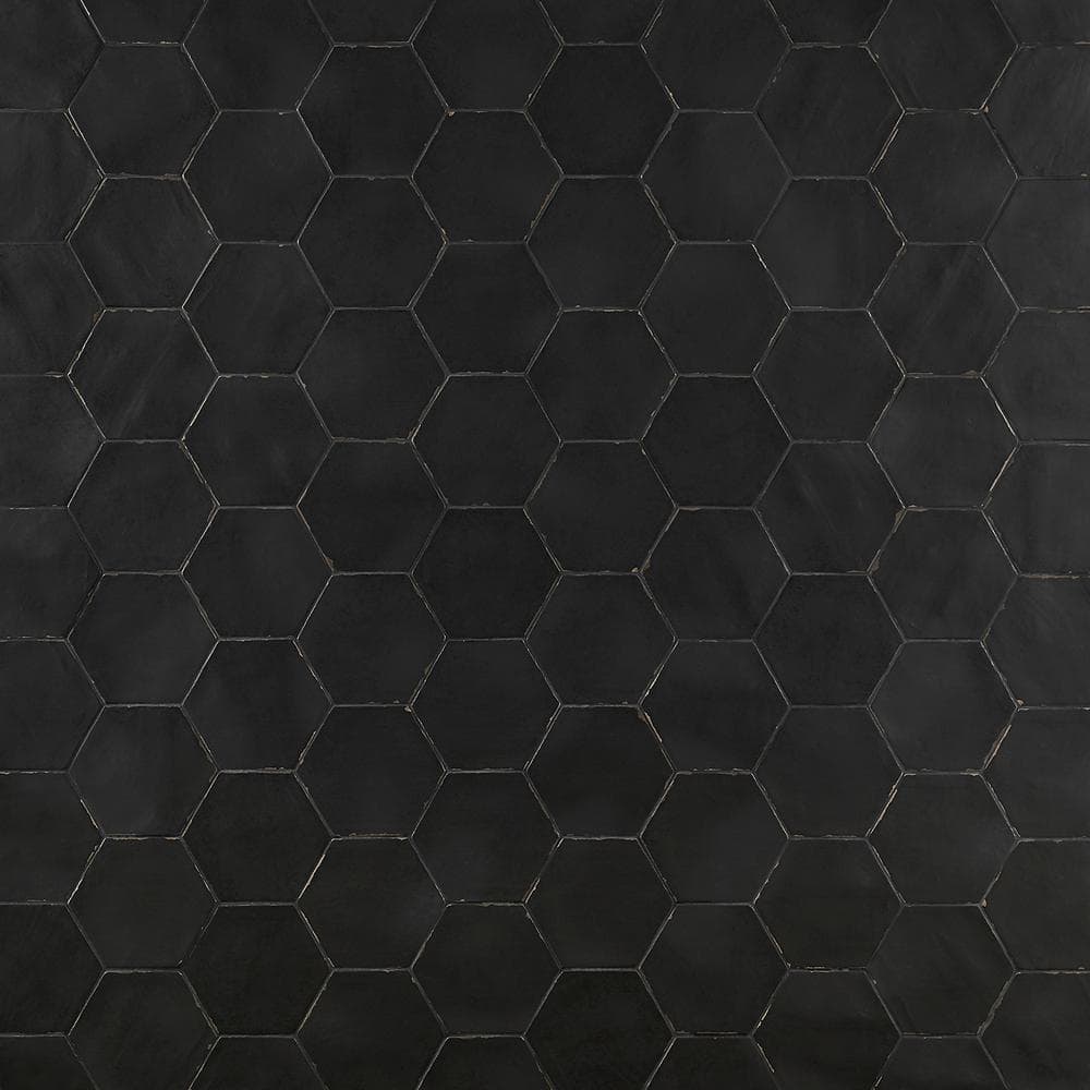 Alexandria Black Matte Porcelain Hexagon Floor and Wall Tile