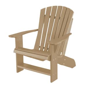 Heritage Weathered Wood Plastic Outdoor Adirondack Chair