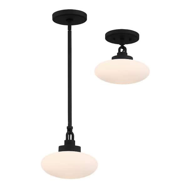 Crystorama Parker 9 in 1-Light Black Forged Flush Mount