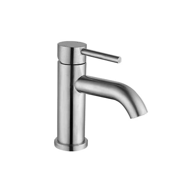 Luxurious Modern Single-Handle Single Hole Bathroom Faucet in Brushed Nickel