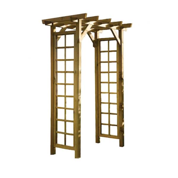 Bosmere English Garden 59 in. x 88 in. Wood Square Top Arbor