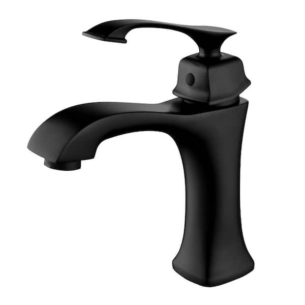 Boyel Living 1.2 GPM Single Handle Single Hole Bathroom Faucet with Water Supply Hose and Mounting Hardware in Matte Black