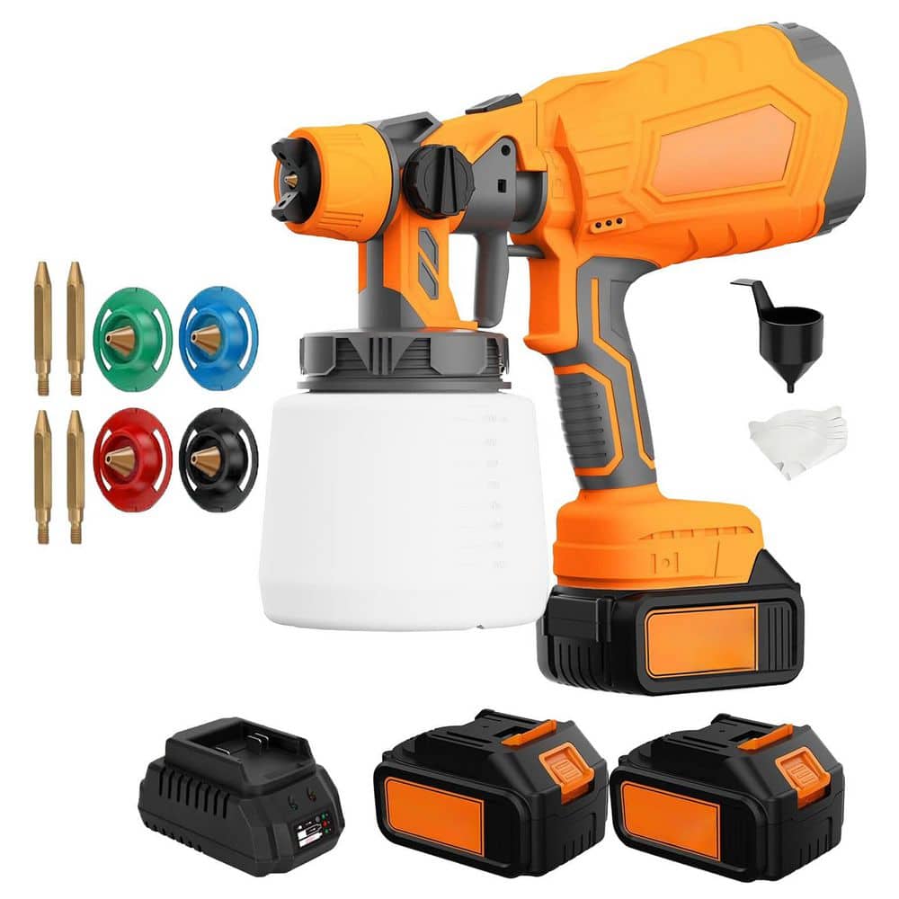 Cordless HVLP Paint Sprayer 1000 ml Copper Motor Adjustable 4