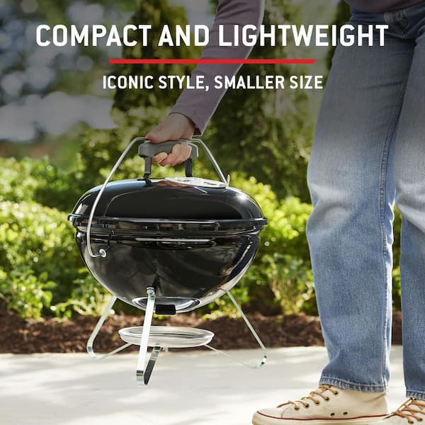 Weber Smokey Joe 14 in. Portable Charcoal Grill in Black with Tuck