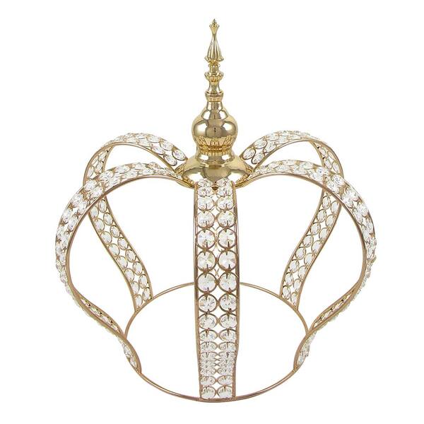 Glamorous Metal Gold Regal outlet Metal Worked Upscale Faceted Crystal Crown