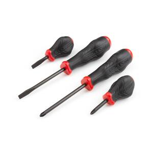 #2,1/4 in. Stubby/Phillips/Slotted High-Torque Screwdriver Set Black Oxide Blades (4-Piece)