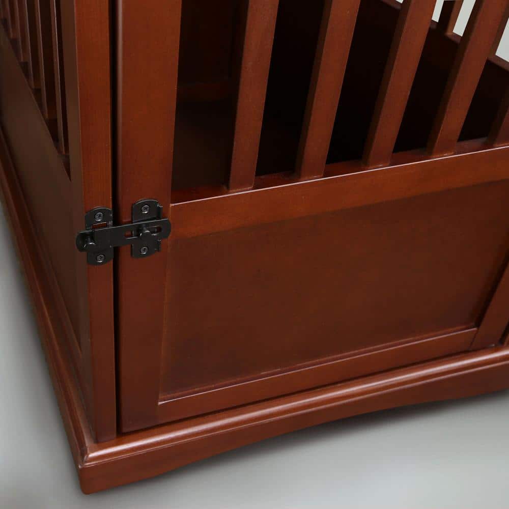 Walnut Solid Wood Pet Crate End Table