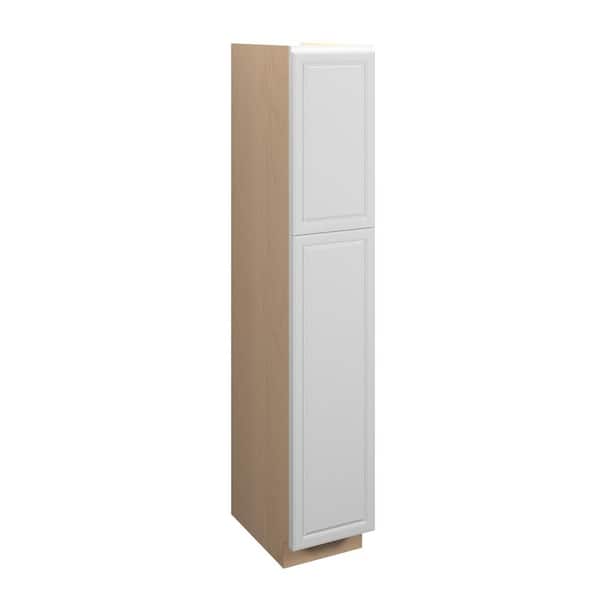 Brighton Raised 15 in. W x 84 in. H x 24 in. D in Painted White Plywood Assembled Pantry Cabinet