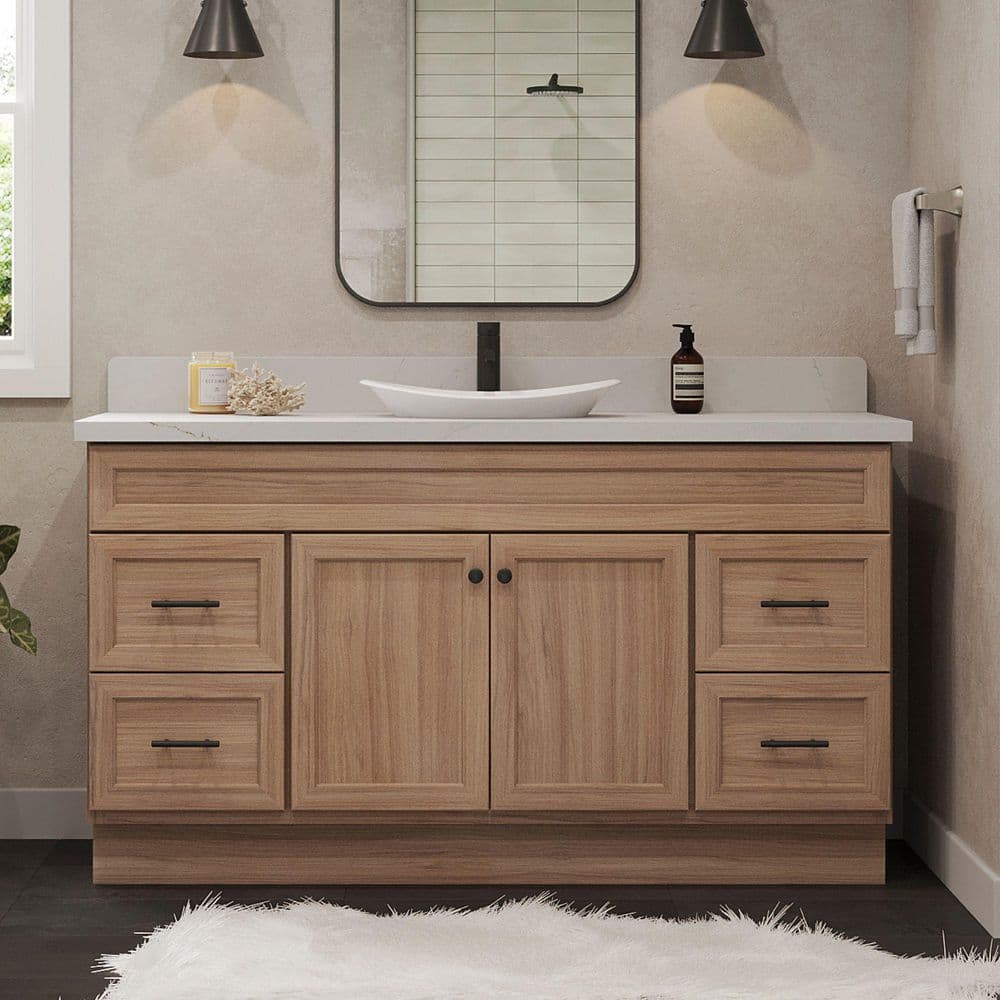 Glacier Bay Canfield 60 in. W x 21 in. D x 33.5 in. H Bath Vanity