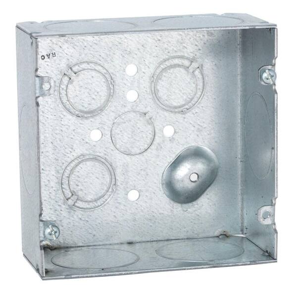 RACO 4-11/16 in. Square Welded Box, 2-1/8 in. Deep with 1-1/4 in. KO's (25-Pack)