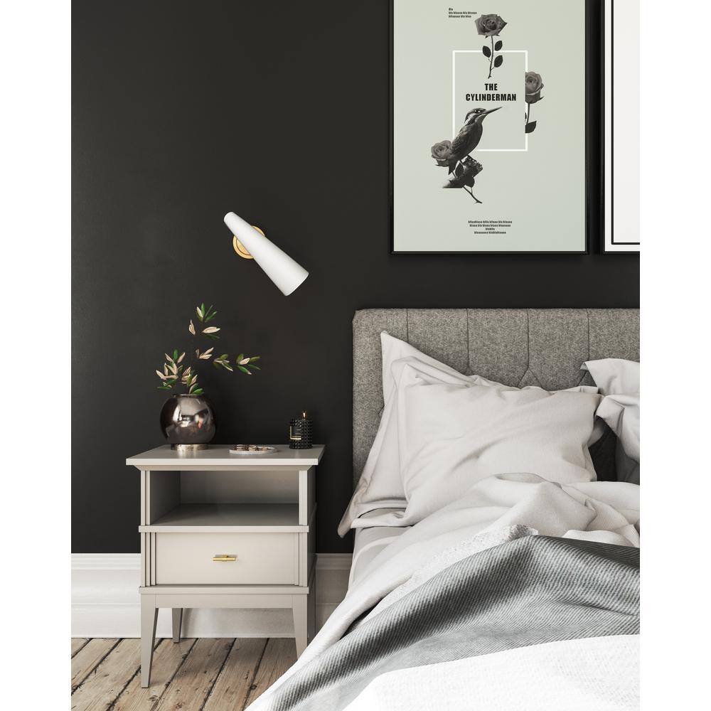 Gabriel Aged Gold and White Wall Sconce