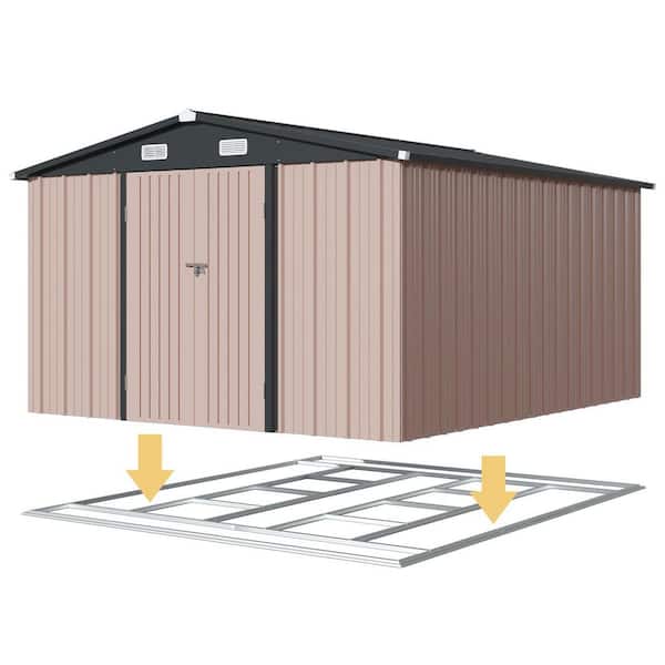 Sizzim 10 ft. W x 8 ft. D Tool Shed Metal Storage Shed with Metal