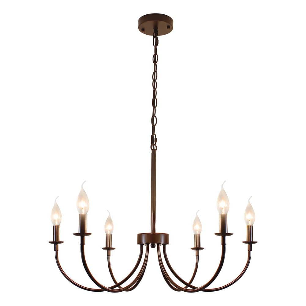 6-Light Classic Candle Style Chandelier, Farmhouse Oil-Rubbed Bronze Chandeliers for Kitchen Dining Room Living Room price history on PriceWatchPro