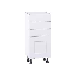 Wallace Painted Warm White Shaker Assembled Shallow Base Kitchen Cabinet with Drawers (24 in. W x 34.5 in. H x 14 in. D)