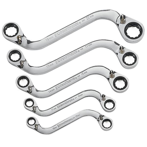 GEARWRENCH Metric S Shape Reversible Double Box Ratcheting Wrench Set (5-Piece)