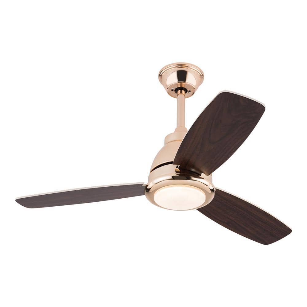 OUKANING Smart Indoor Gold and Brown 42 in. Modern 6-Speed Ceiling