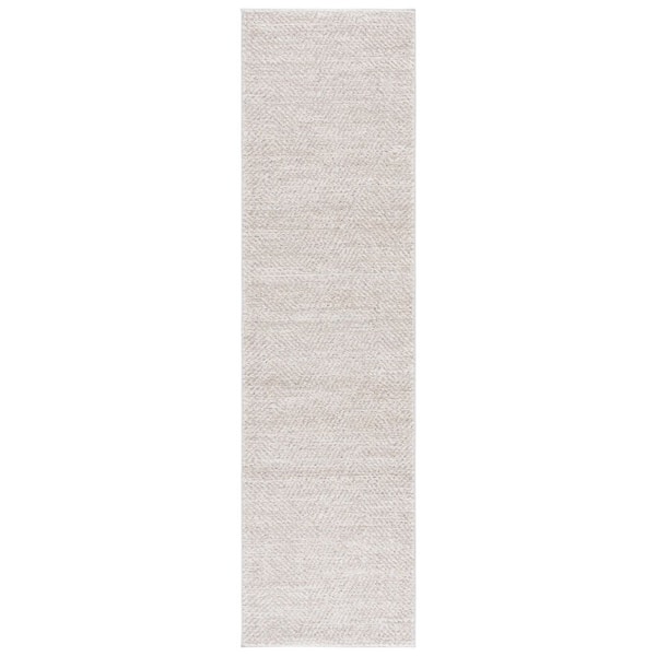 Northport 2 ft. x 8 ft. Ivory/Beige Distressed Solid Color Runner Rug