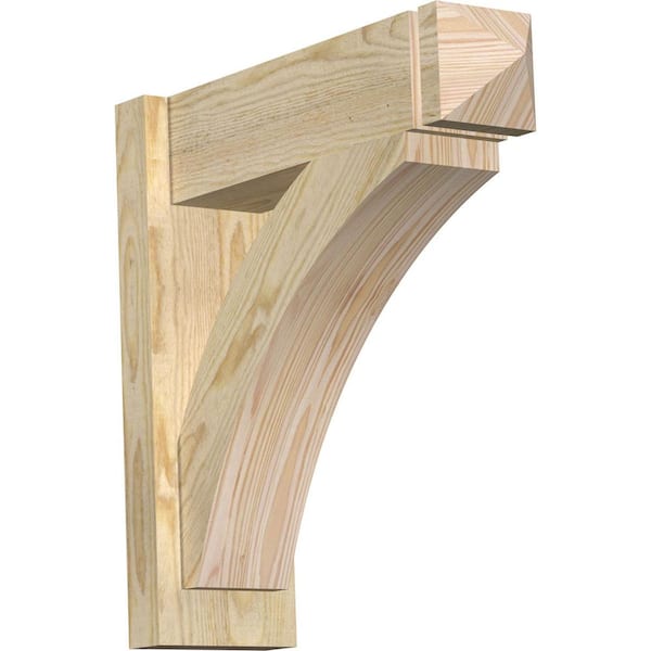 Ekena Millwork 6 in. x 20 in. x 20 in. Douglas Fir Thorton Arts and Crafts Rough Sawn Outlooker