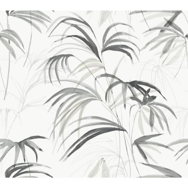 Black Inky Palms Peel and Stick Wallpaper