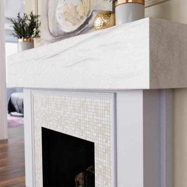 Ekena Millwork 4 in. x 6 in. x 5 ft. RiverWood beam Rustic Faux Wood beam  Fireplace Mantel Unfinished MANURW04X06X60UN - The Home Depot