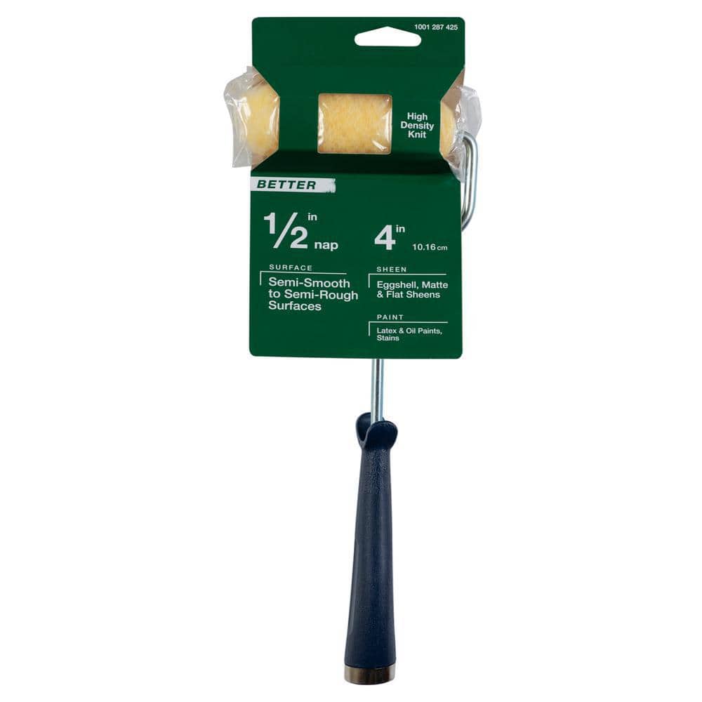 4 in. x 1/2 in. High-Density Polyester Knit Mini Paint Roller with Frame
