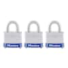 Master Lock Outdoor Padlock with Key, 1-9/16 in. Wide, 3 Pack