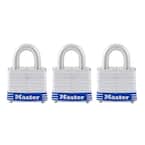 Outdoor Padlock with Key, 1-9/16 in. Wide, 3 Pack