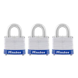 Outdoor Padlock with Key, 1-9/16 in. Wide, 3 Pack