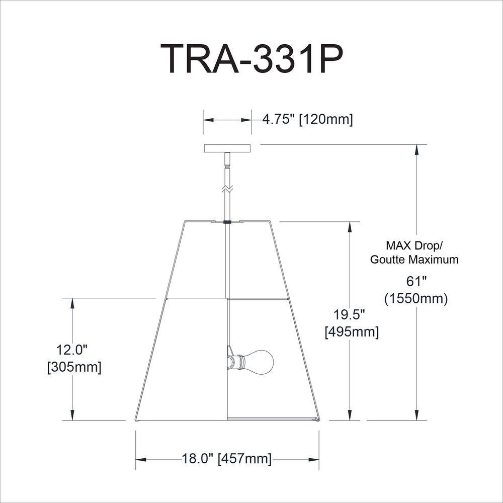 Matte Black 18" Modern Drum Pendant Light with White Shade
