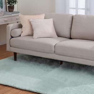 Piper Seafoam 5 ft. x 7 ft. Solid Polyester Area Rug
