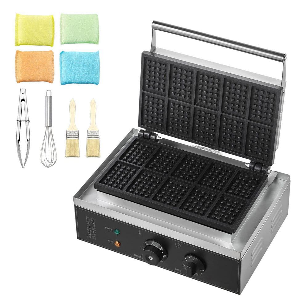 1550-Watt Non-Stick Belgian Waffle Baker 10-Pieces Commercial Waffle Maker Stainless Steel Iron w/ Temp and Time Control price history on PriceWatchPro