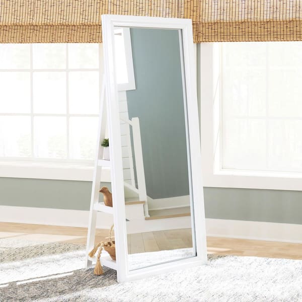 Evesen White 28 in. W x 66 in. H Rectangle Wood Full Length Mirror
