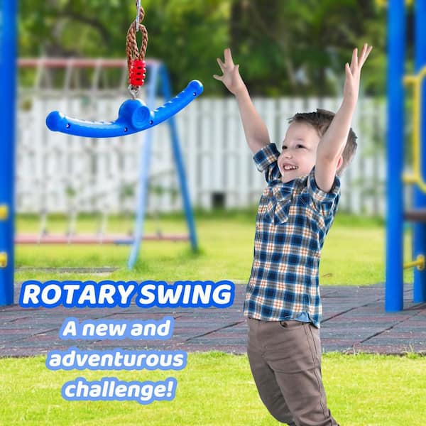 Blue Ninja-Twister Swing with 360° Spin Handle for Kids - Outdoor