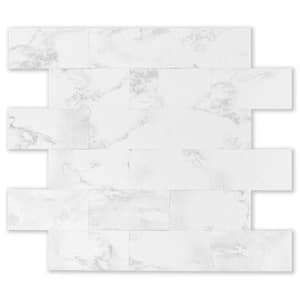 Marble Collection Kara White 12 in. x 12 in. PVC Peel and Stick Tile (5 sq. ft./5-Sheets)