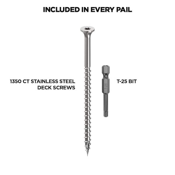 CAMO #10 4 in. 305 Star Drive Bugle-Head Stainless Steel Premium Deck Screws (1350-Count)