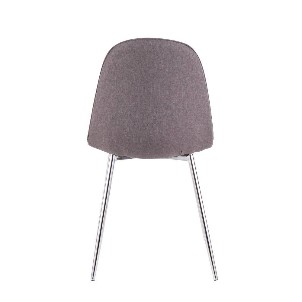 Set of 2 Charcoal Gray Velvet Upholstered Side Chairs with Metal Legs