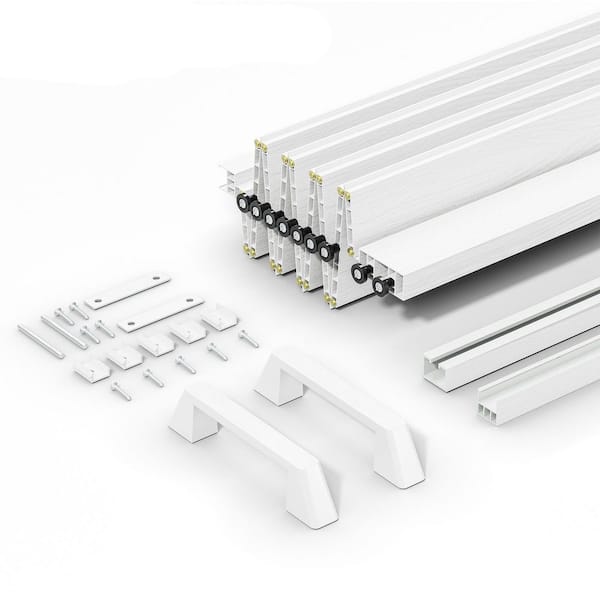 48 in. x 80 in. White Finished PVC Interior Folding Accordion Door with Hardware Kit