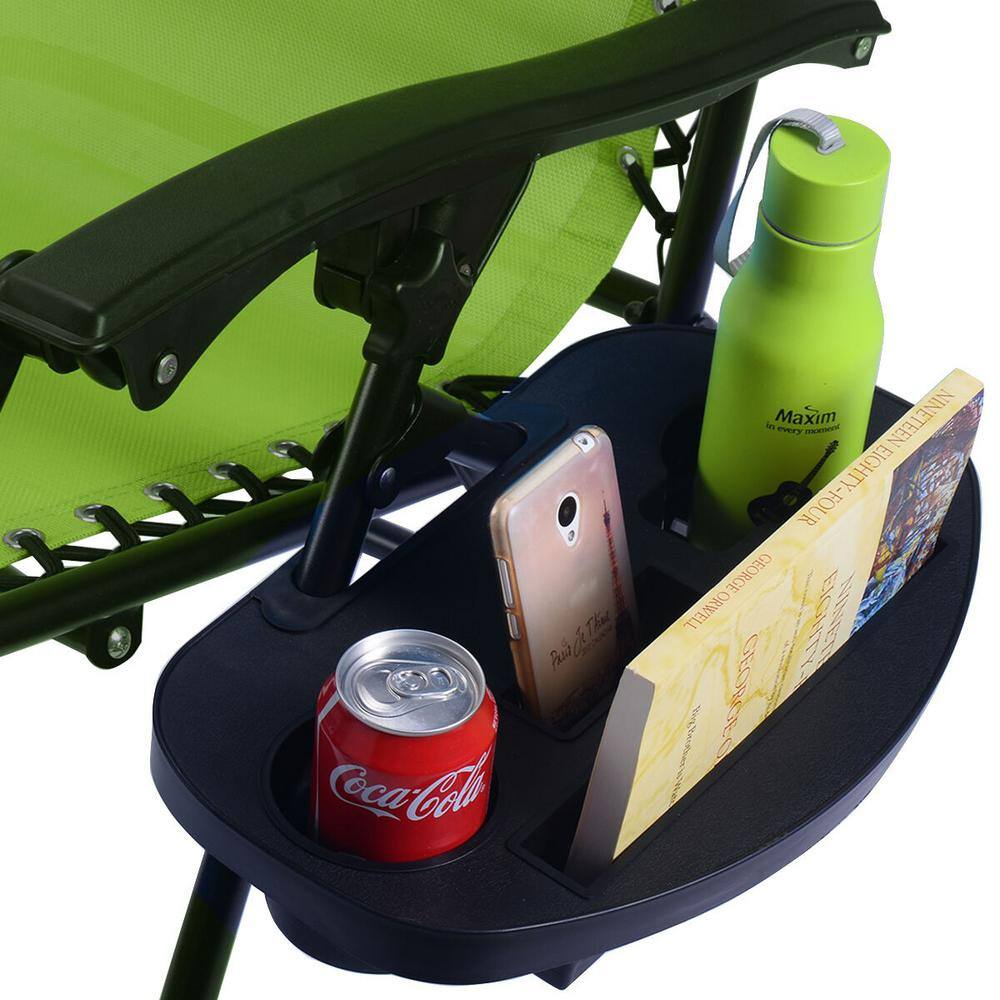 Green Adjustable Zero Gravity Outdoor Lounge Chair Set