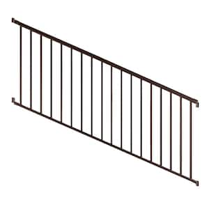 Contemporary 8 ft x 36 in. Brown Fine Textured Aluminum Stair Rail Kit