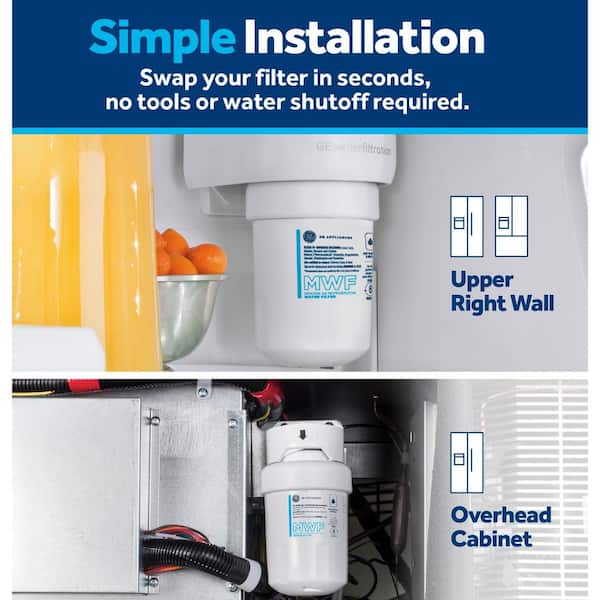 GE Genuine MWF Refrigerator Water Filter for GE MWF - The Home Depot
