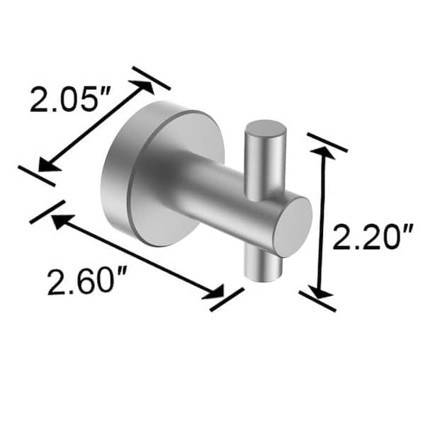 Single Towel Hook Knob in Gray with Screws for Bathroom, Bedroom 4 Pack