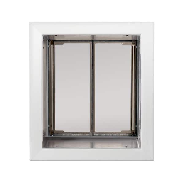 9 in. x 12 in. Wall Mount White Medium Dog Door