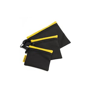 Tool Storage, 8 in., 3 Pockets, Black and Yellow, 600-D Polyester,  Document bag, 3 Assorted Sized