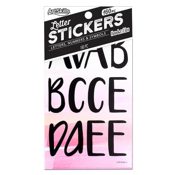 Alphabet Sticker Label, Pack of 242, Black