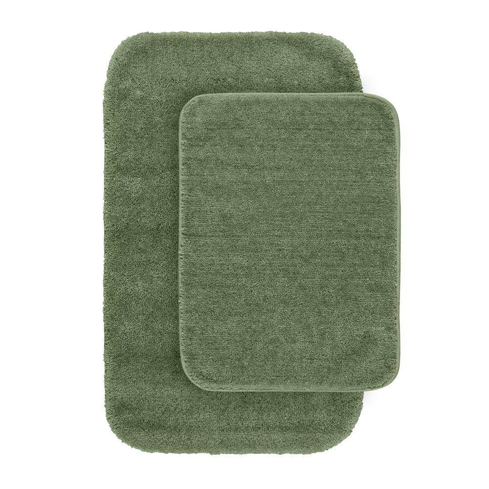 Deep Fern Traditional Nylon 2-Piece Bath Rug Set