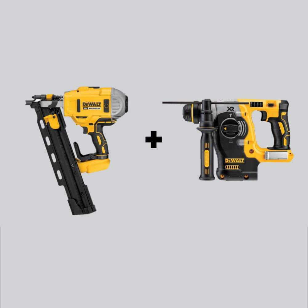 20V MAX XR Cordless Brushless 2-Speed 21° Plastic Collated Framing Nailer and Brushless 1 in. Rotary Hammer (Tools Only) -  DEWALT, DCN21PLBW273B