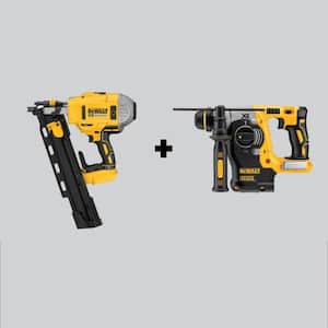 20V MAX XR Cordless Brushless 2-Speed 21° Plastic Collated Framing Nailer and Brushless 1 in. Rotary Hammer (Tools Only)