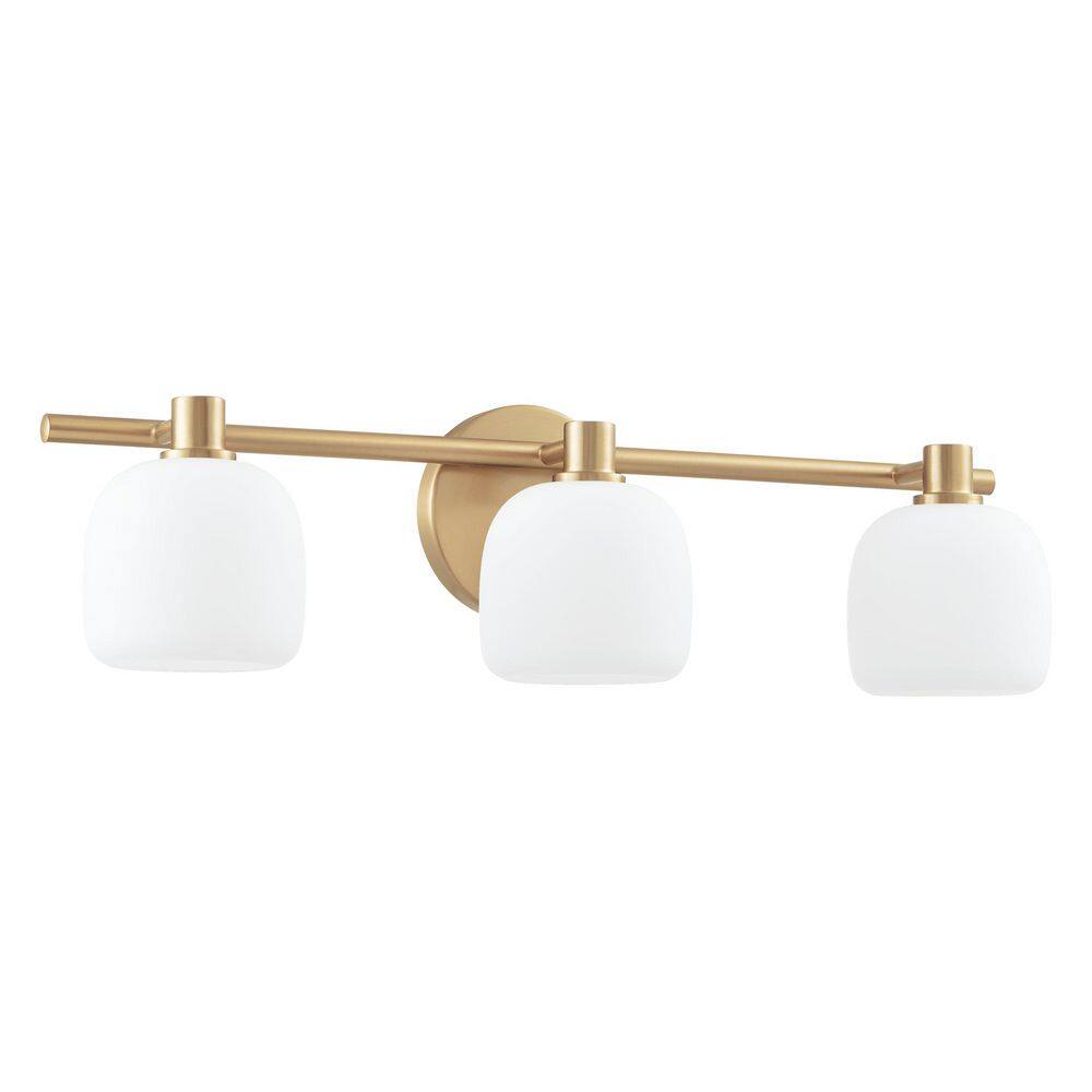 Valentina 24-in. 3-light Champagne Gold Vanity Light with Etched Opal Glass Shades price history on PriceWatchPro